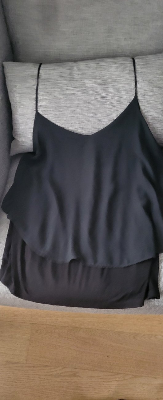 Siyah askılı Salaş Abiye Elbise - Görsel 4