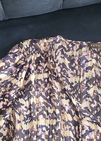 ipekli Pliseli V Yaka Uzun Kollu Bluz - Görsel 3