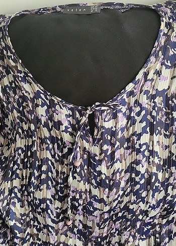 ipekli Pliseli V Yaka Uzun Kollu Bluz - Görsel 5