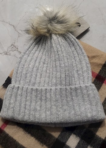 Gri Örgü Kadın Yün Bere. - Görsel 2