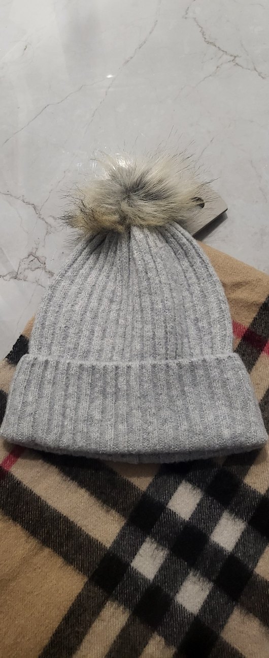 Gri Örgü Kadın Yün Bere. - Görsel 2