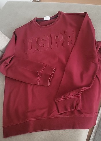 Koyu Kırmızı Erkek Sweatshirt, Bisiklet Yaka - Görsel 4
