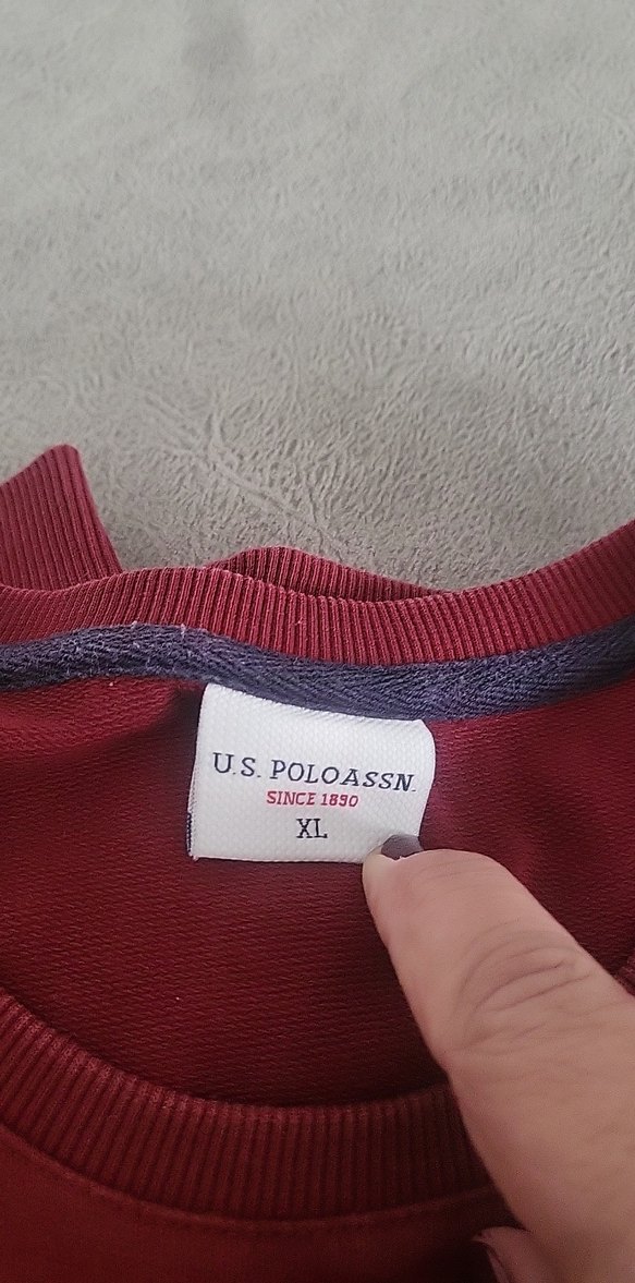 Koyu Kırmızı Erkek Sweatshirt, Bisiklet Yaka - Görsel 2