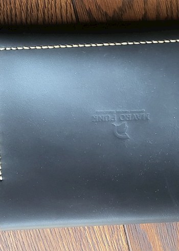 Siyah gerçek deri " Mavro Punk" marka, el işi dikişli. - Görsel 6