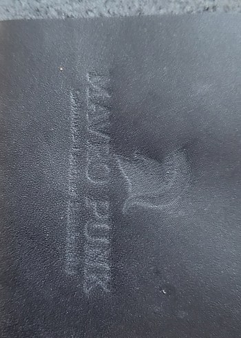 Siyah gerçek deri " Mavro Punk" marka, el işi dikişli. - Görsel 3