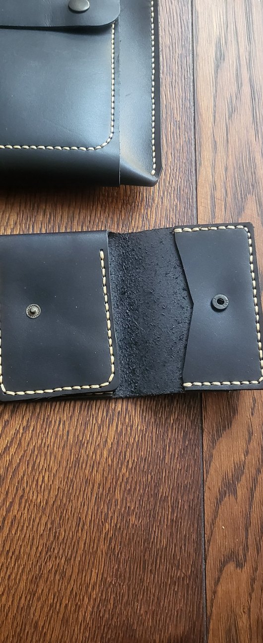 Siyah gerçek deri " Mavro Punk" marka, el işi dikişli. - Görsel 5