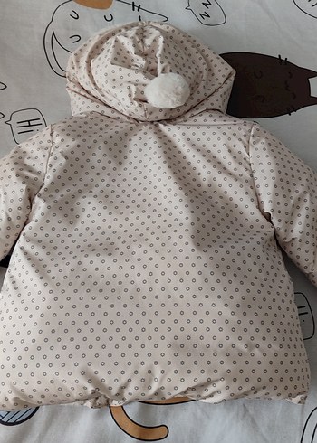 Zara Kız Çocuk Bej Desenli Kürklü Mont