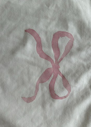 Diğer Pembe kurdele desenli baby tee