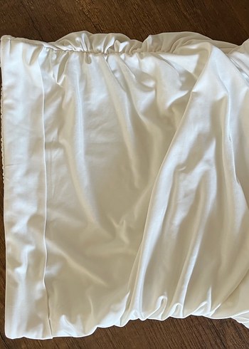 Parlak Beyaz Düz crop top