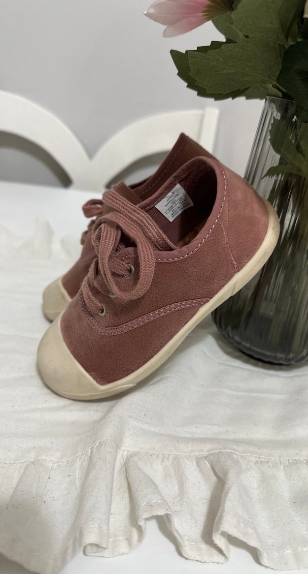 Zara Pembe Süet Kız Çocuk Spor Ayakkabı - Görsel 3