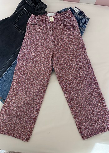 Kız Çocuk Geniş Kesim Kot Pantolon - Görsel 2