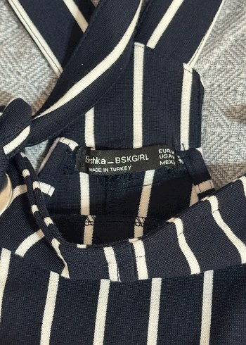 Çizgili Kadın Mini Elbise - Görsel 2