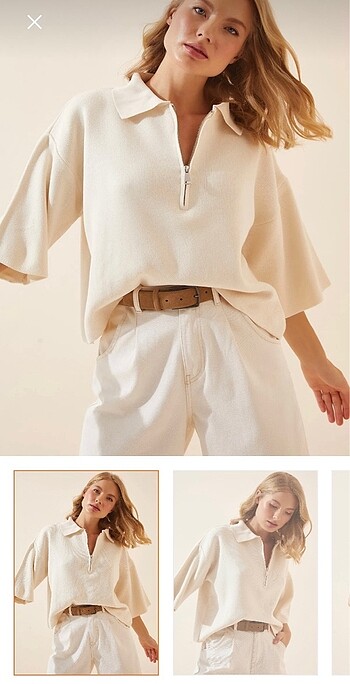 Polo yaka crop triko kazak