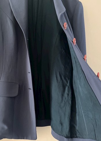 40 Beden Düğmeli Lacivert Kadın Blazer Ceket