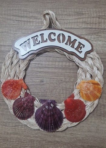 Renkli Deniz Kabuklu Welcome Kapı Süsü