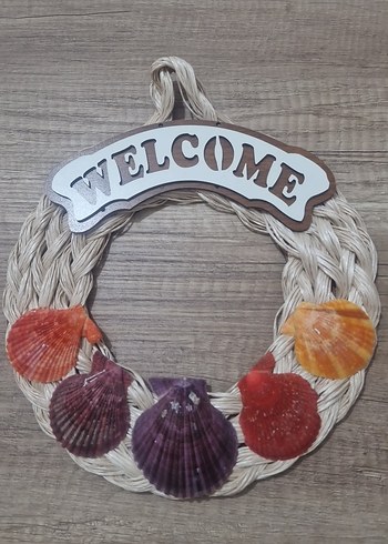 Beden Renkli Deniz Kabuklu Welcome Kapı Süsü