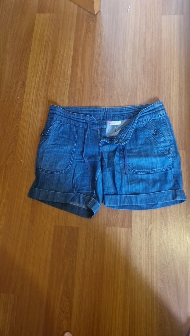 Kadın Mavi Mini Kot Şort - Görsel 2