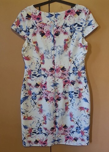 Çiçek Desenli Kısa Kollu Midi Elbise - Görsel 2