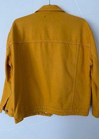 Sarı Düğmeli Kadın Denim Ceket - Görsel 3