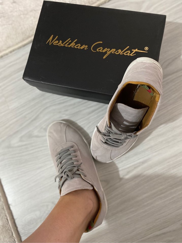 Gri Süet Günlük Ayakkabı - Görsel 4