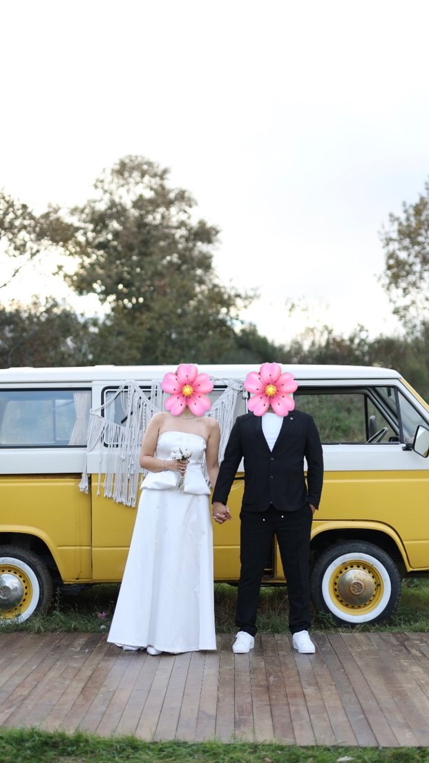 Beyaz Straplez Uzun Elbise - Görsel 2