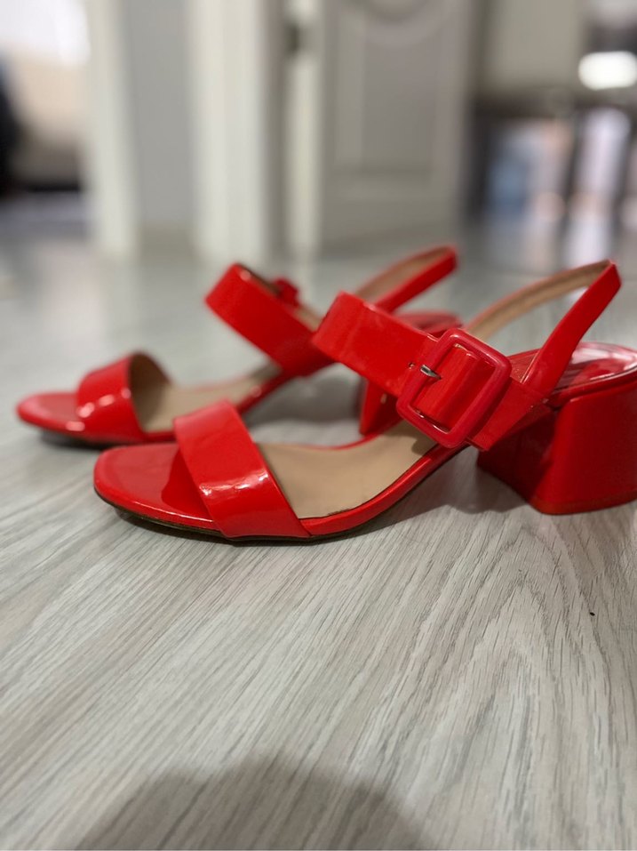 Narçiçeği Rugan Topuklu Sandalet - Görsel 4