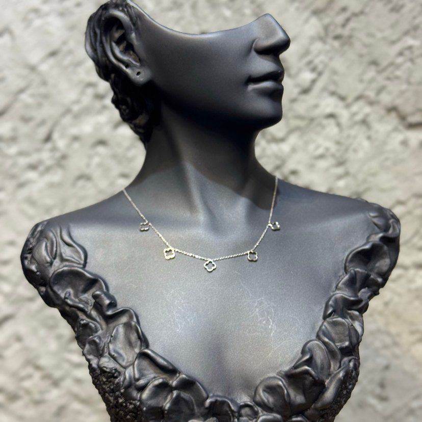 Gri Zincir Detaylı Kadın Kolye - Görsel 2