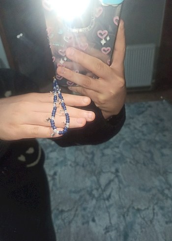 lacivert yıldızlı telefon charmı süsü - Görsel 4