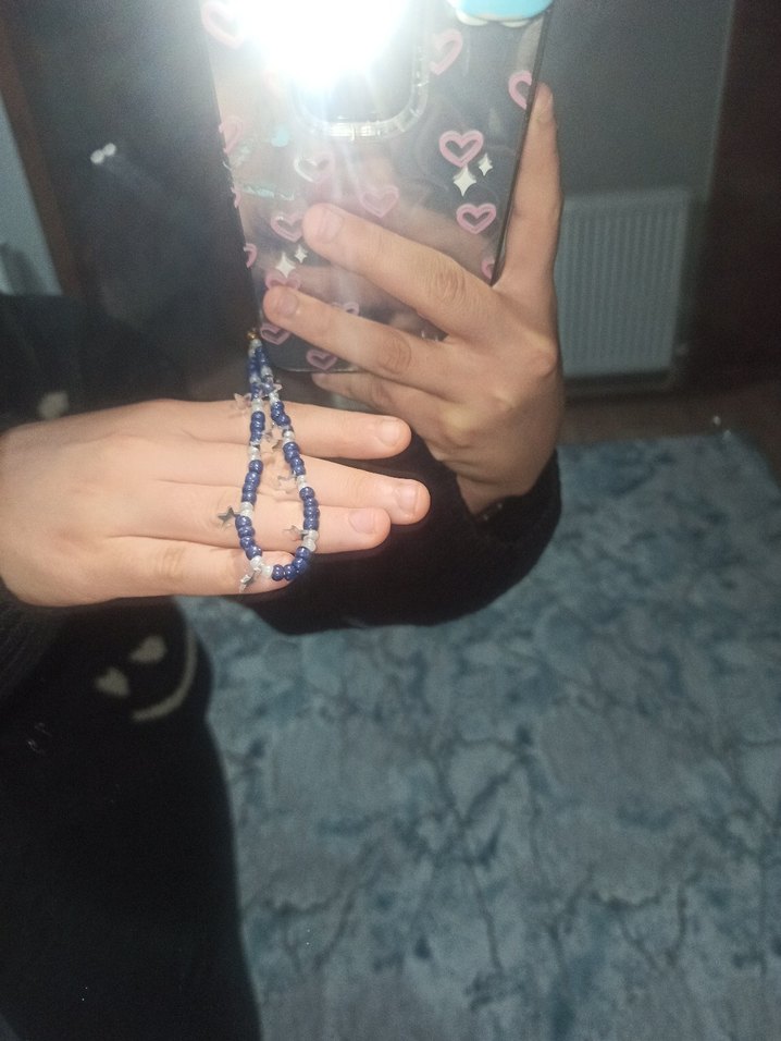 lacivert yıldızlı telefon charmı süsü - Görsel 4