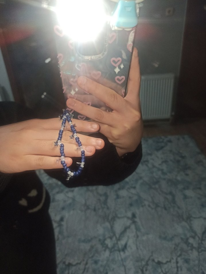 lacivert yıldızlı telefon charmı süsü - Görsel 3