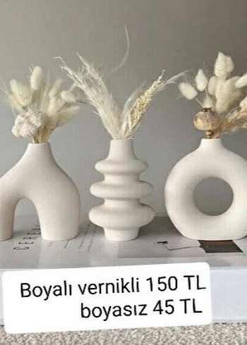 3 lü minimal vazo boyasız boyalı vernikli sipariş verebilirsiniz