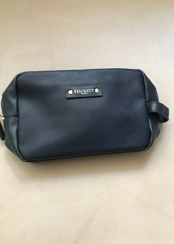 Hackett Hakett Siyah Deri Makyaj Çantası