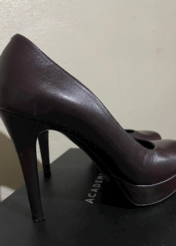 Kadın Bordo Deri Platform Topuklu - Görsel 4