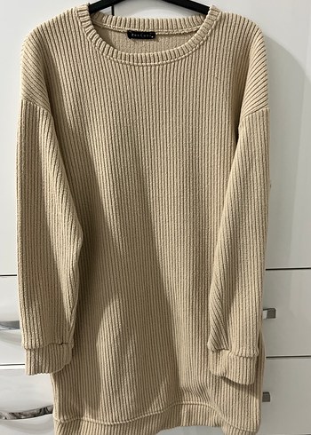 Bej Kadın Triko Uzun Kollu Sweatshirt