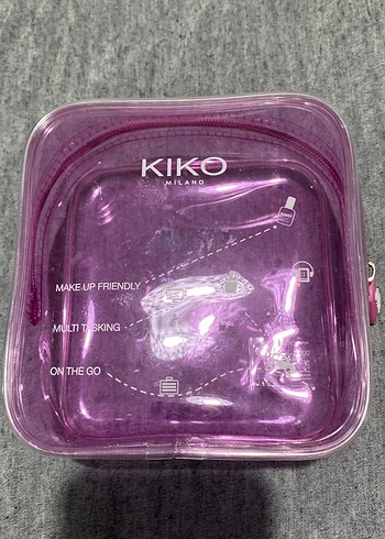 KIKO Parlak Pembe Kadın Makyaj Çantası