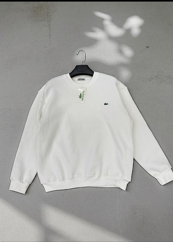 Beyaz Erkek Basic Sweatshirt
