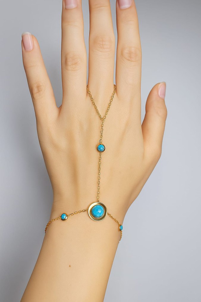 Çelik Mavi Taşlı Şahmeran - Görsel 2