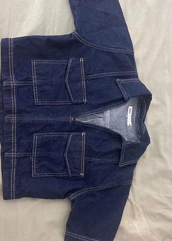 Kısa Kollu Lacivert Denim Ceket