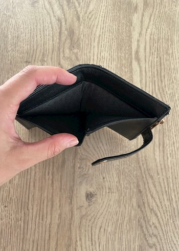 Beden Kilitli Siyah Deri Kadın Cüzdanı