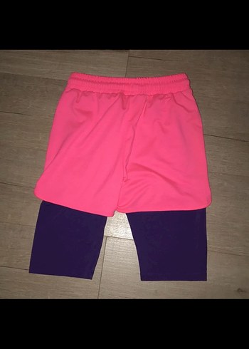 Civil Pembe Elastik Bel Spor Mini Şort