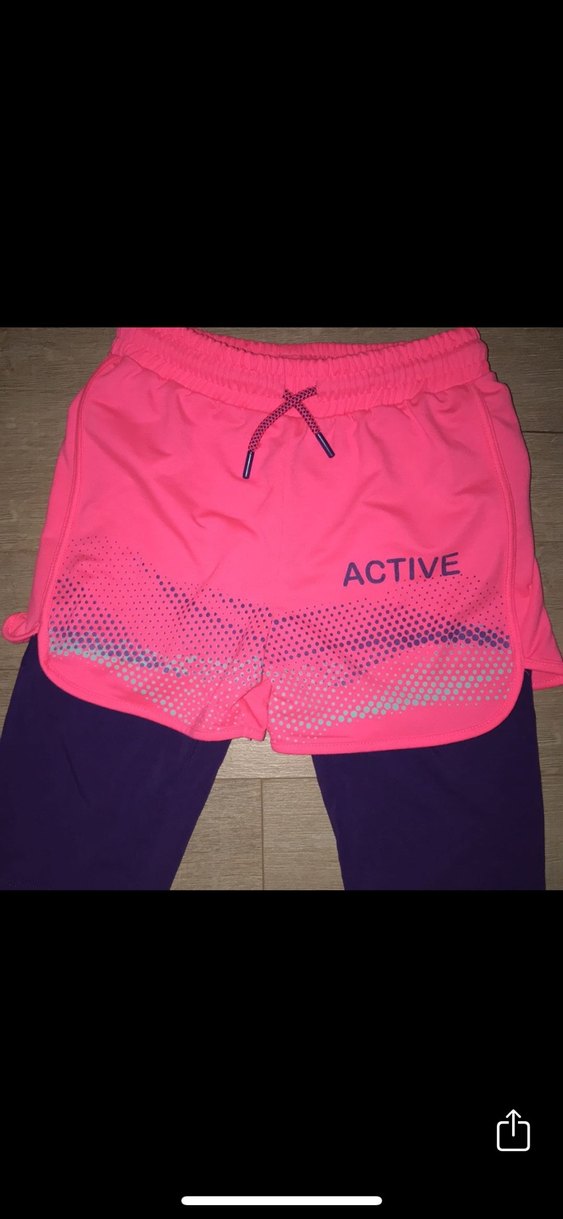 Pembe Elastik Bel Spor Mini Şort - Görsel 2