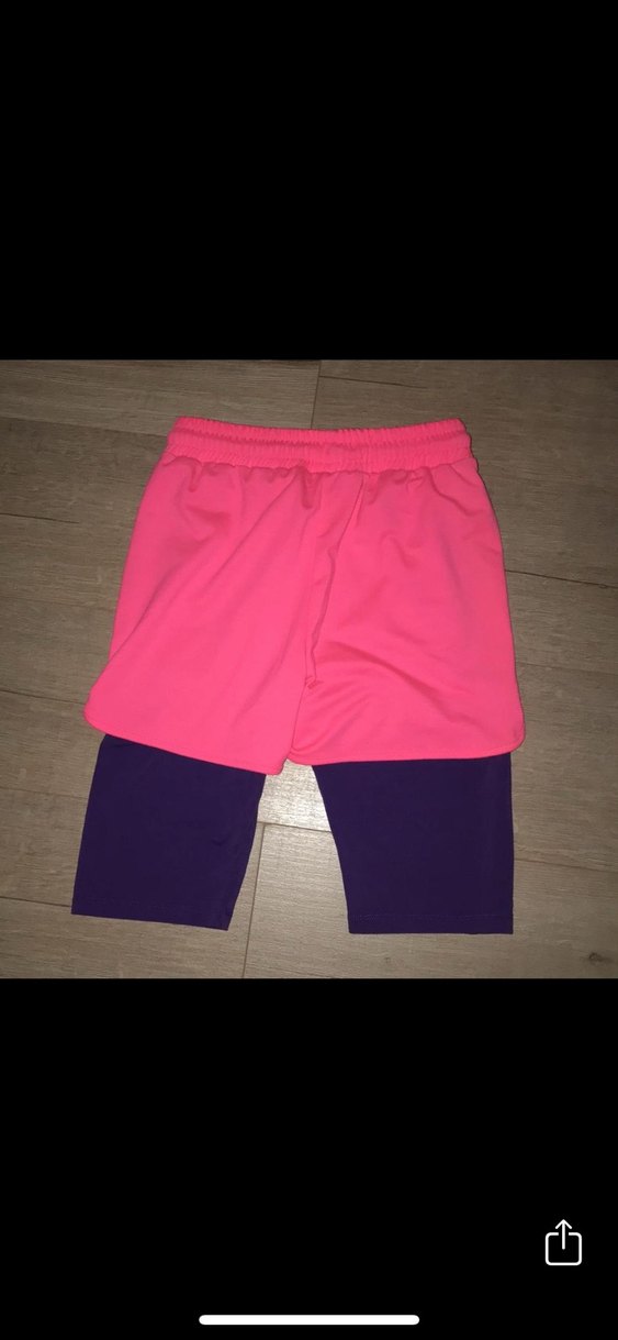Pembe Elastik Bel Spor Mini Şort - Görsel 5