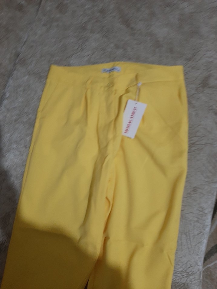 Sarı Kadın Midi Kumaş Pantolon - Görsel 5