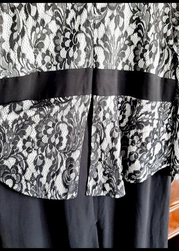 Siyah Dantel Detaylı Uzun Kollu Vintage Bluz - Görsel 4