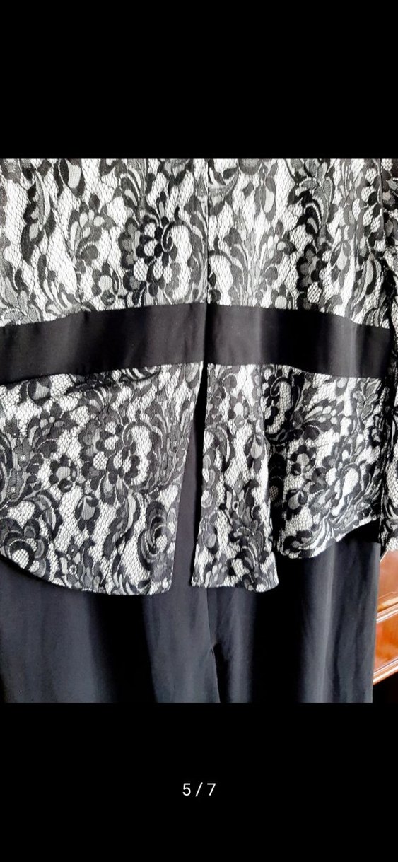 Siyah Dantel Detaylı Uzun Kollu Vintage Bluz - Görsel 4