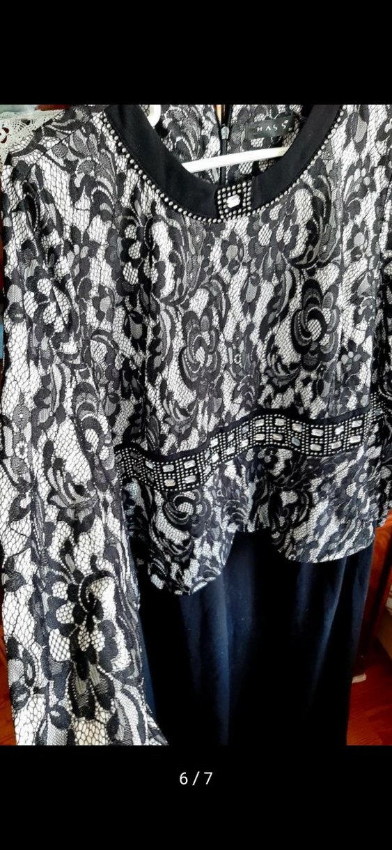 Siyah Dantel Detaylı Uzun Kollu Vintage Bluz - Görsel 5