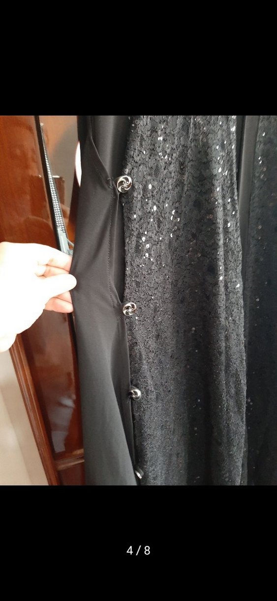 Uzun Siyah Gotik Kadın Elbise - Görsel 5