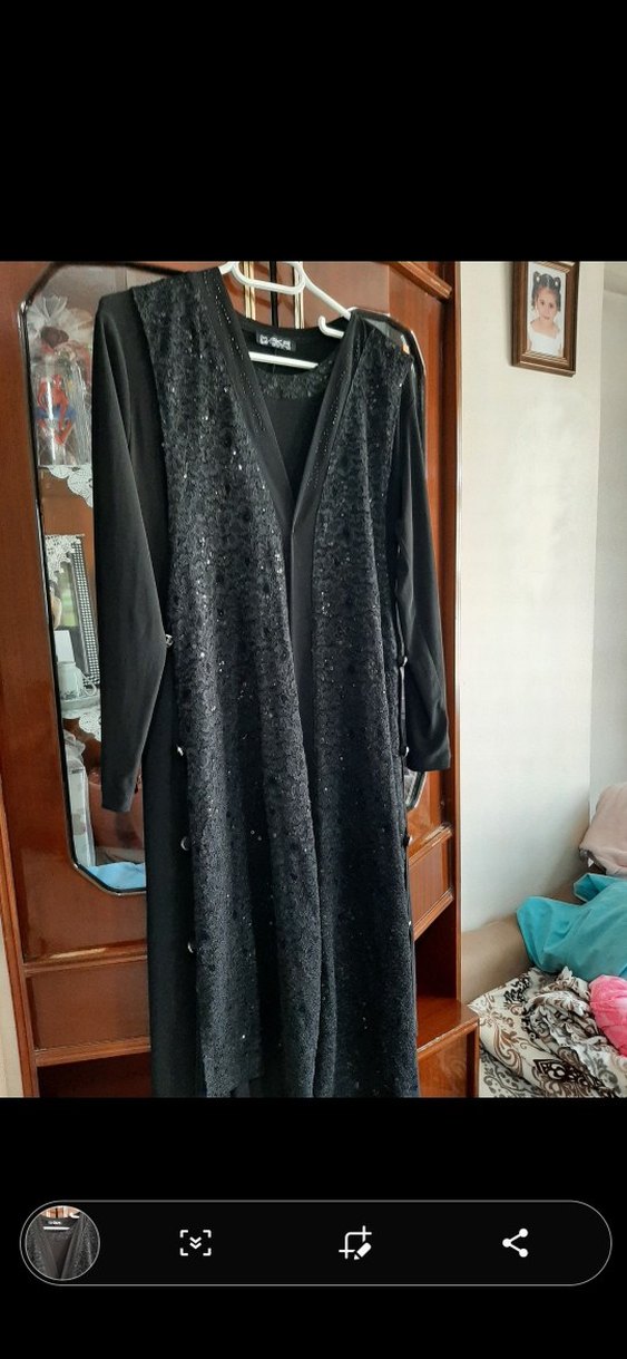 Uzun Siyah Gotik Kadın Elbise - Görsel 2