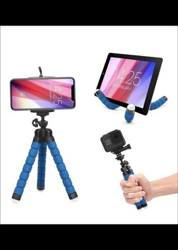 Mor Renkli Esnek Tripod ve Selfie Çubuğu - Görsel 2