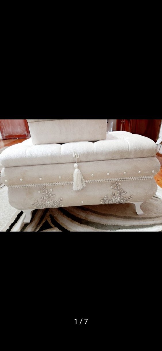 Gri Kadife Makyaj Organizeri çeyiz sandığı seti  - Görsel 3